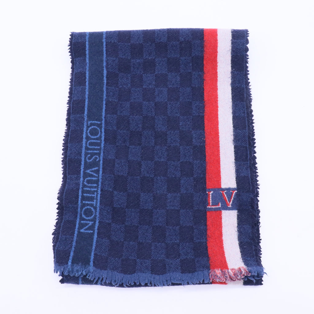 Blue Damier Striped Scarf W20164