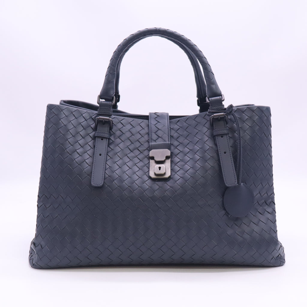 Nappa Intrecciato Medium Roma Tote Black B24444