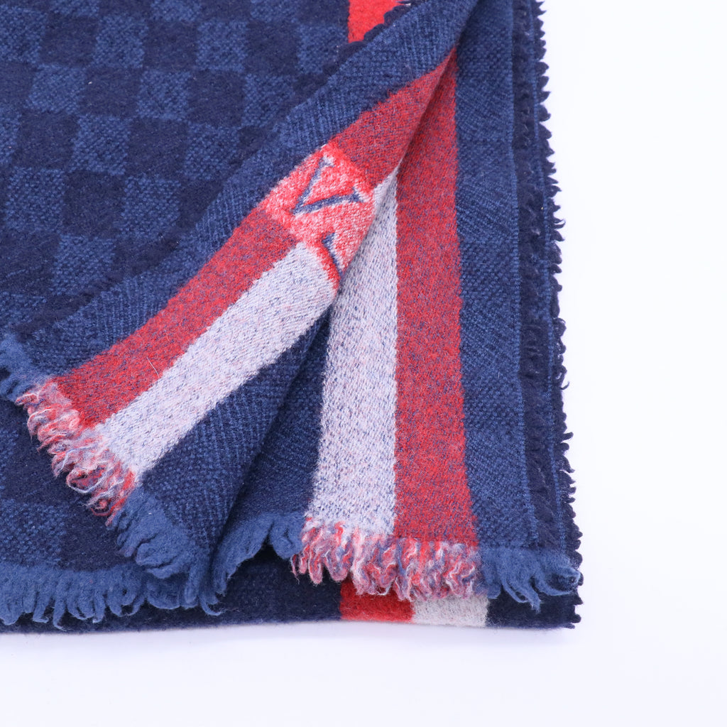Blue Damier Striped Scarf W20164