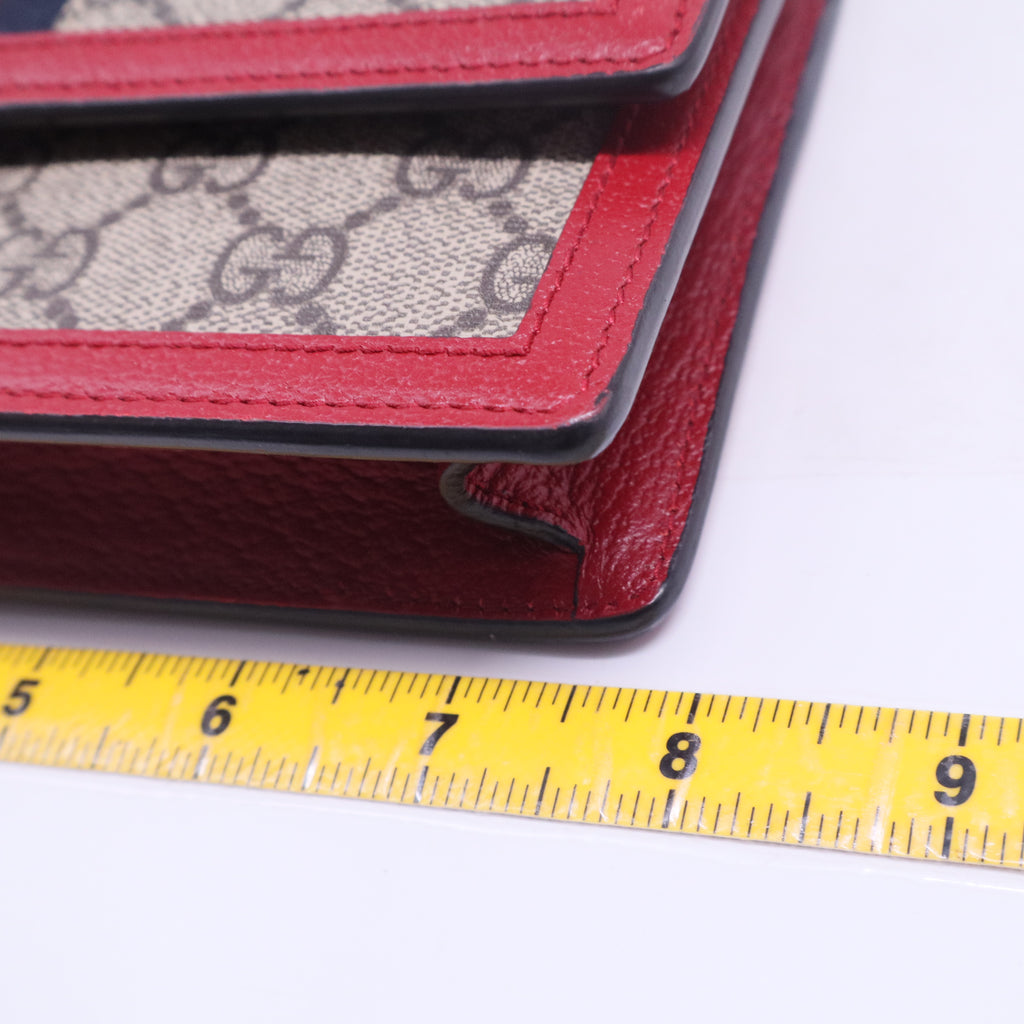 Queen Margaret Chain Wallet GG Coated Canvas Mini