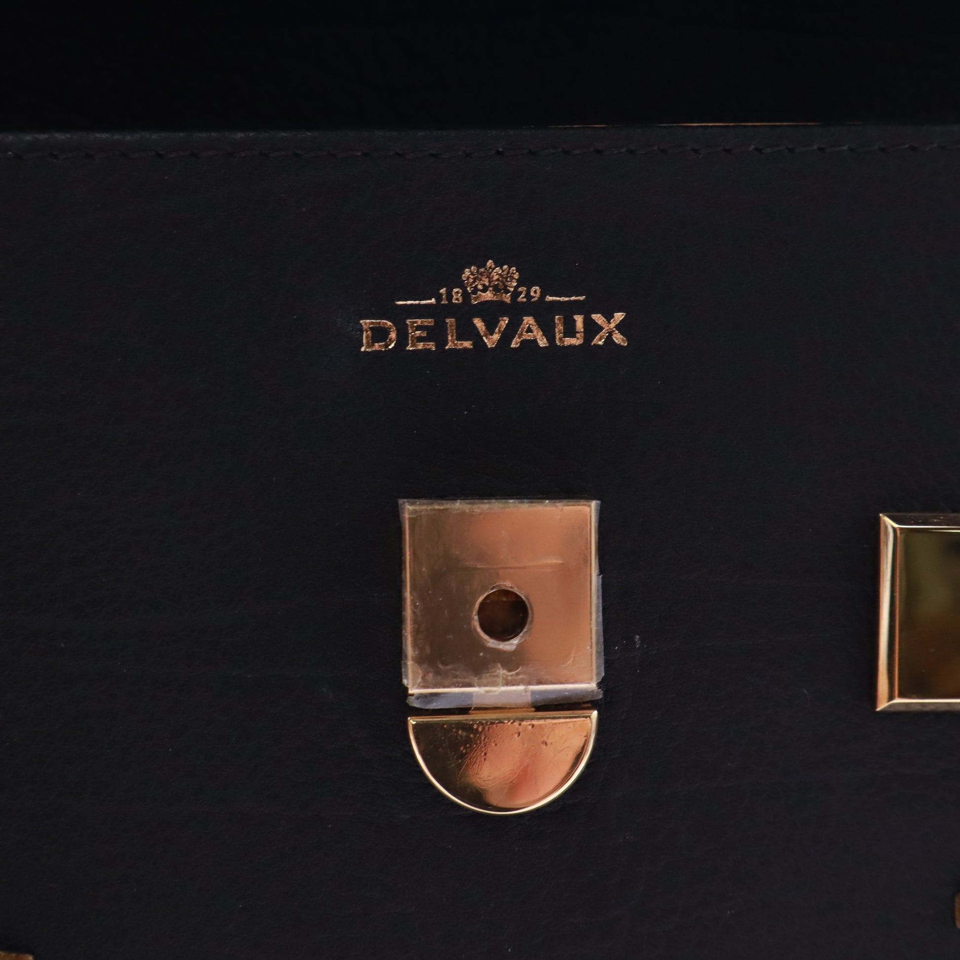 Delvaux Tempete Black Tribal Stitch Leather MM Twins LDJ5292