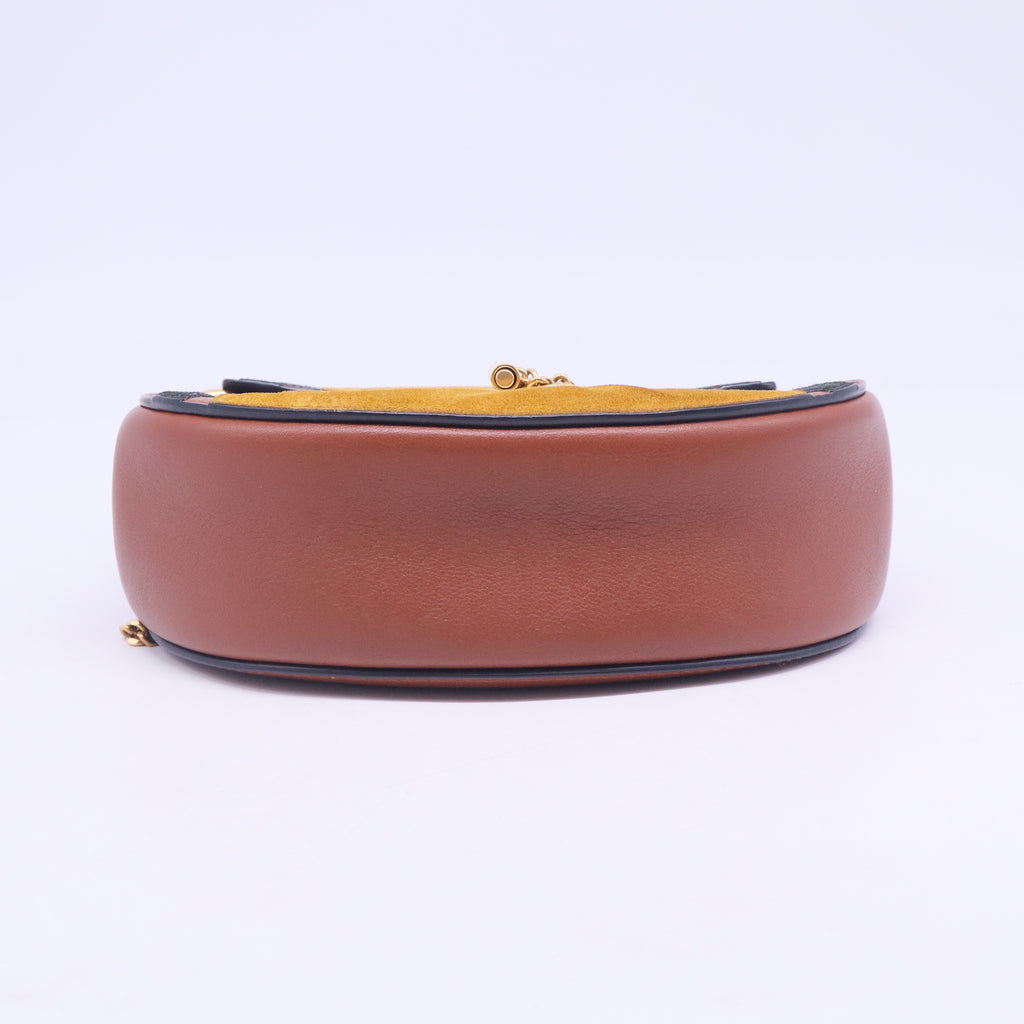 Tobacco Leather and Suede Mini Drew Bag B20804