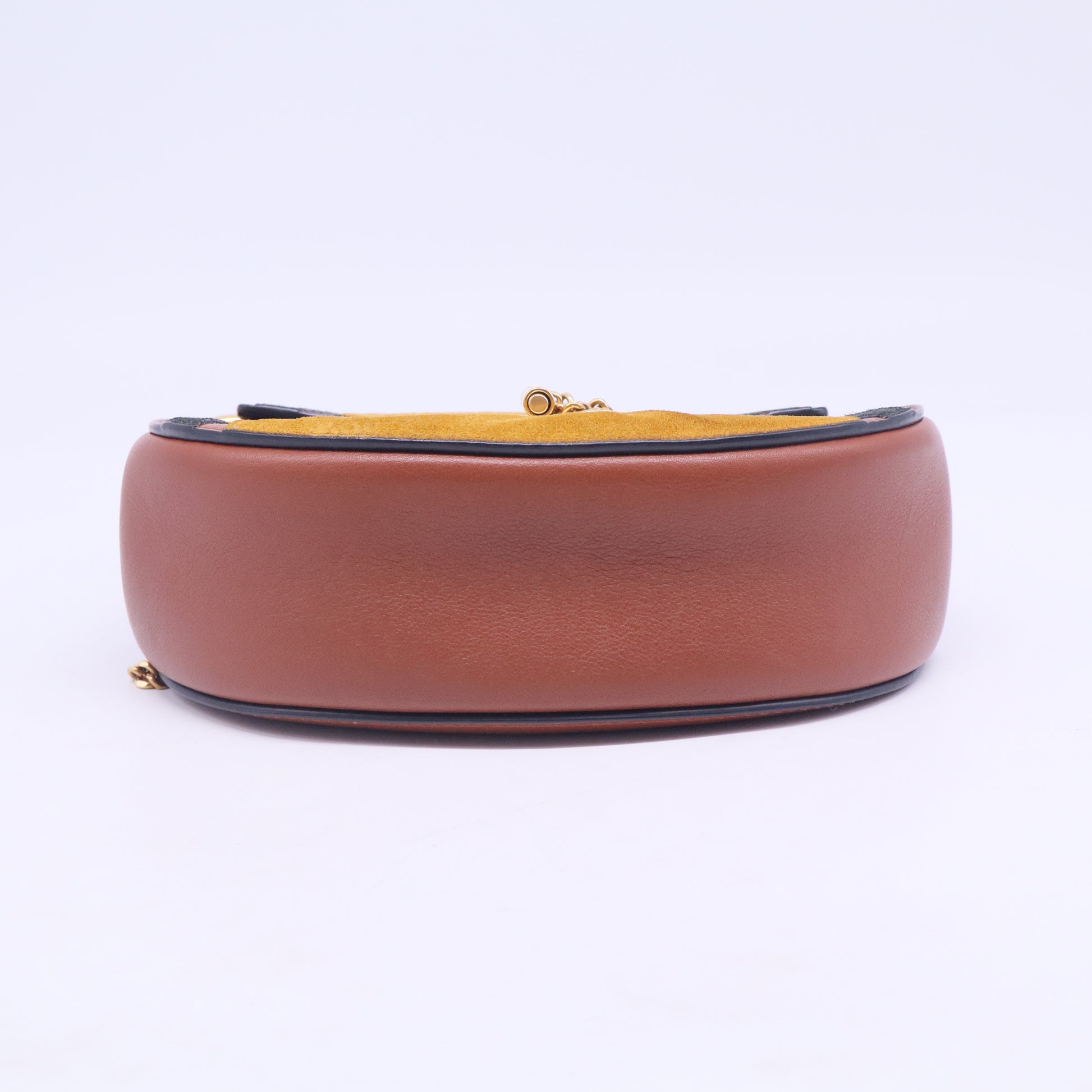 Tobacco Leather and Suede Mini Drew Bag B20804