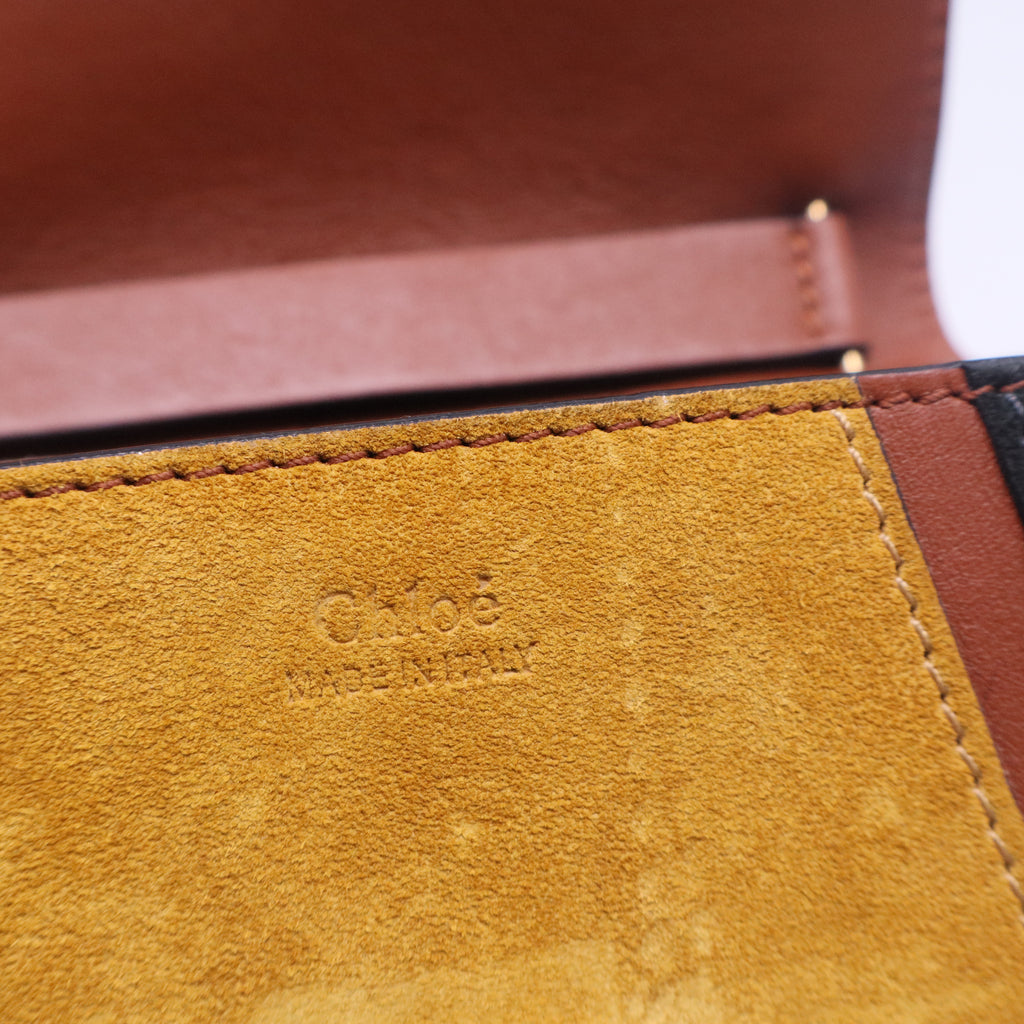 Tobacco Leather and Suede Mini Drew Bag B20804