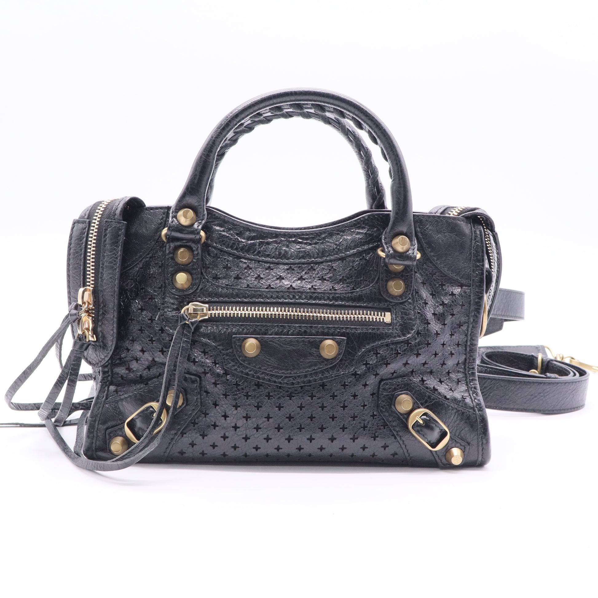Balenciaga Classic motorcycle perforated city bag Twins j2586