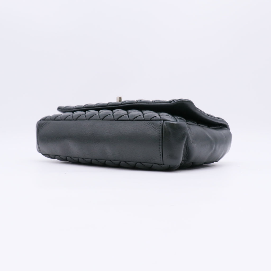 Chanel Iridescent Calfskin New Bubble Quilt Flap Black twins LDJ4819
