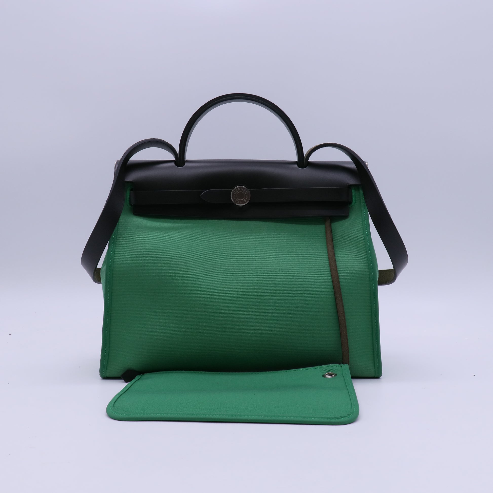 Hermes Herbag Zip Leather and Toile 31 twins B21436