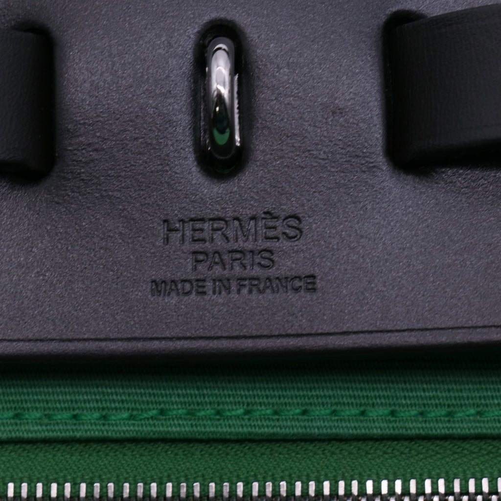 Hermes Herbag Zip Leather and Toile 31 twins B21436