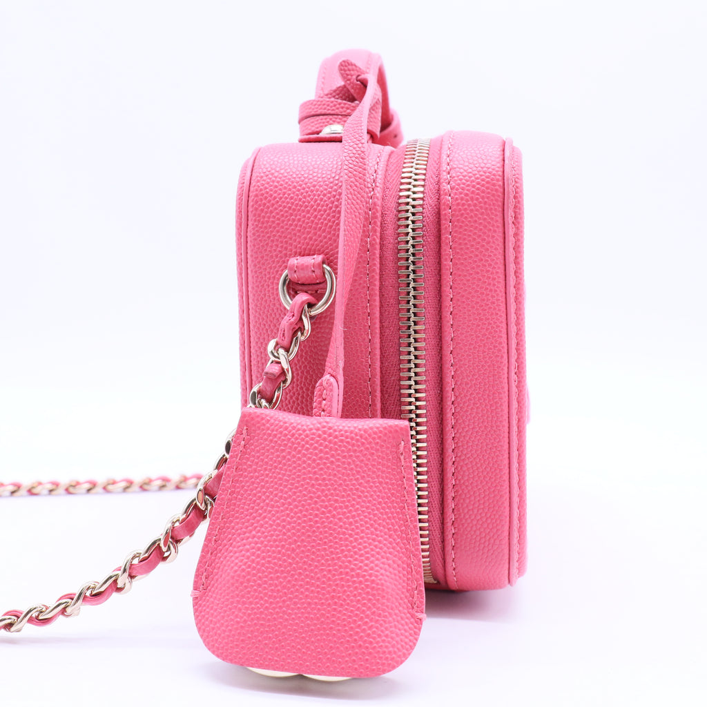 Filigree Vanity Case Quilted Caviar Small B20062