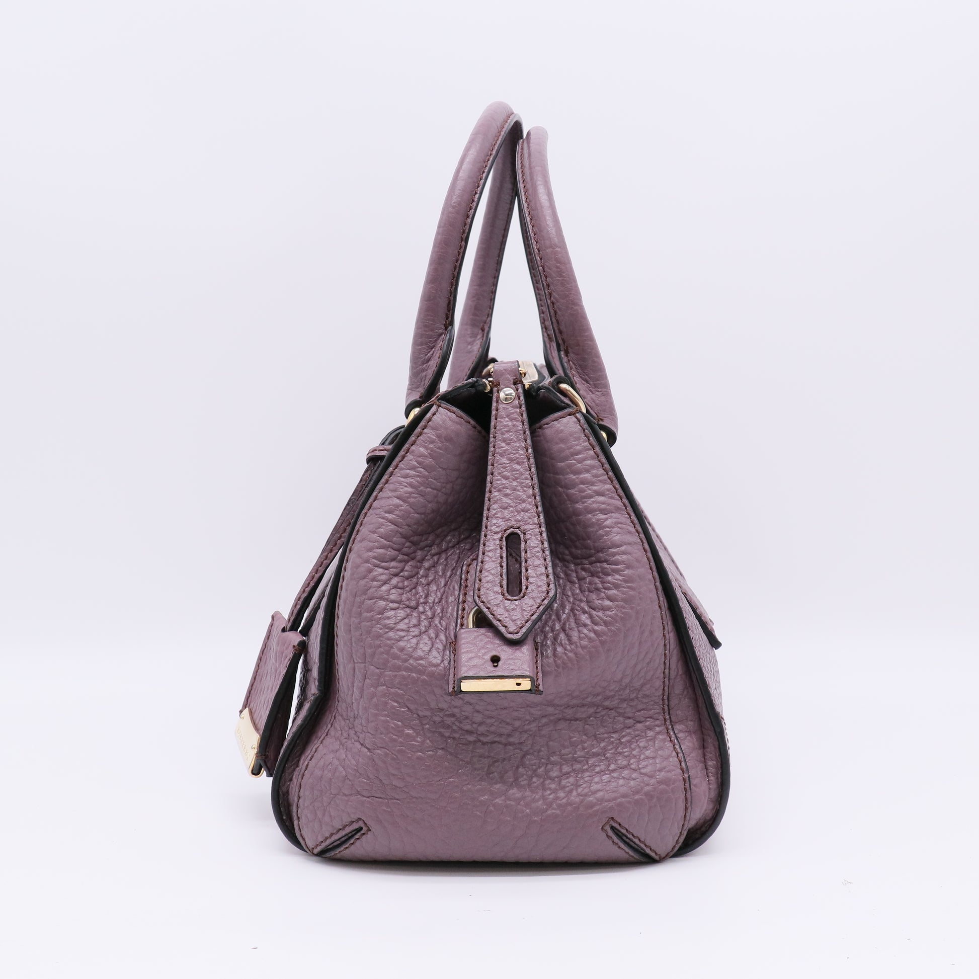 Burberry Purple Heritage Grain Leather Small Gladstone Bag twins B22736