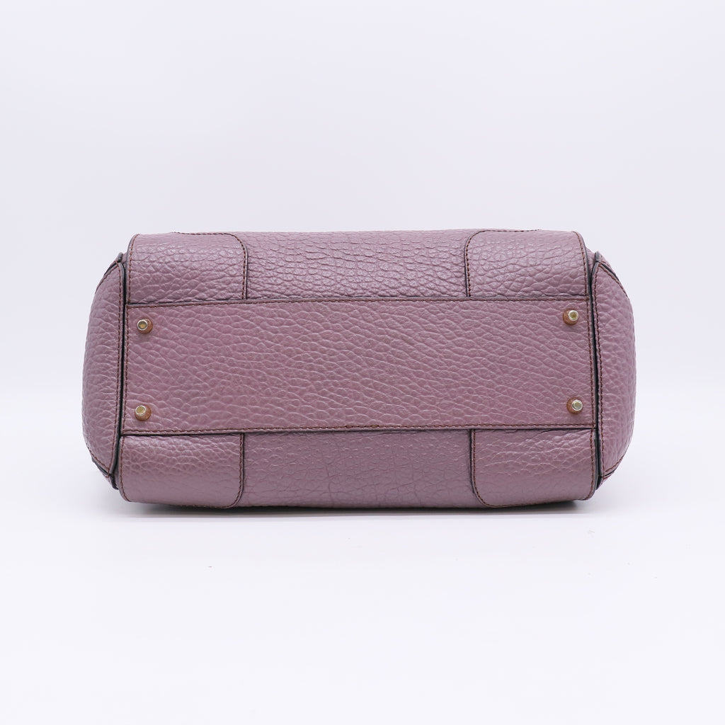 Burberry Purple Heritage Grain Leather Small Gladstone Bag twins B22736