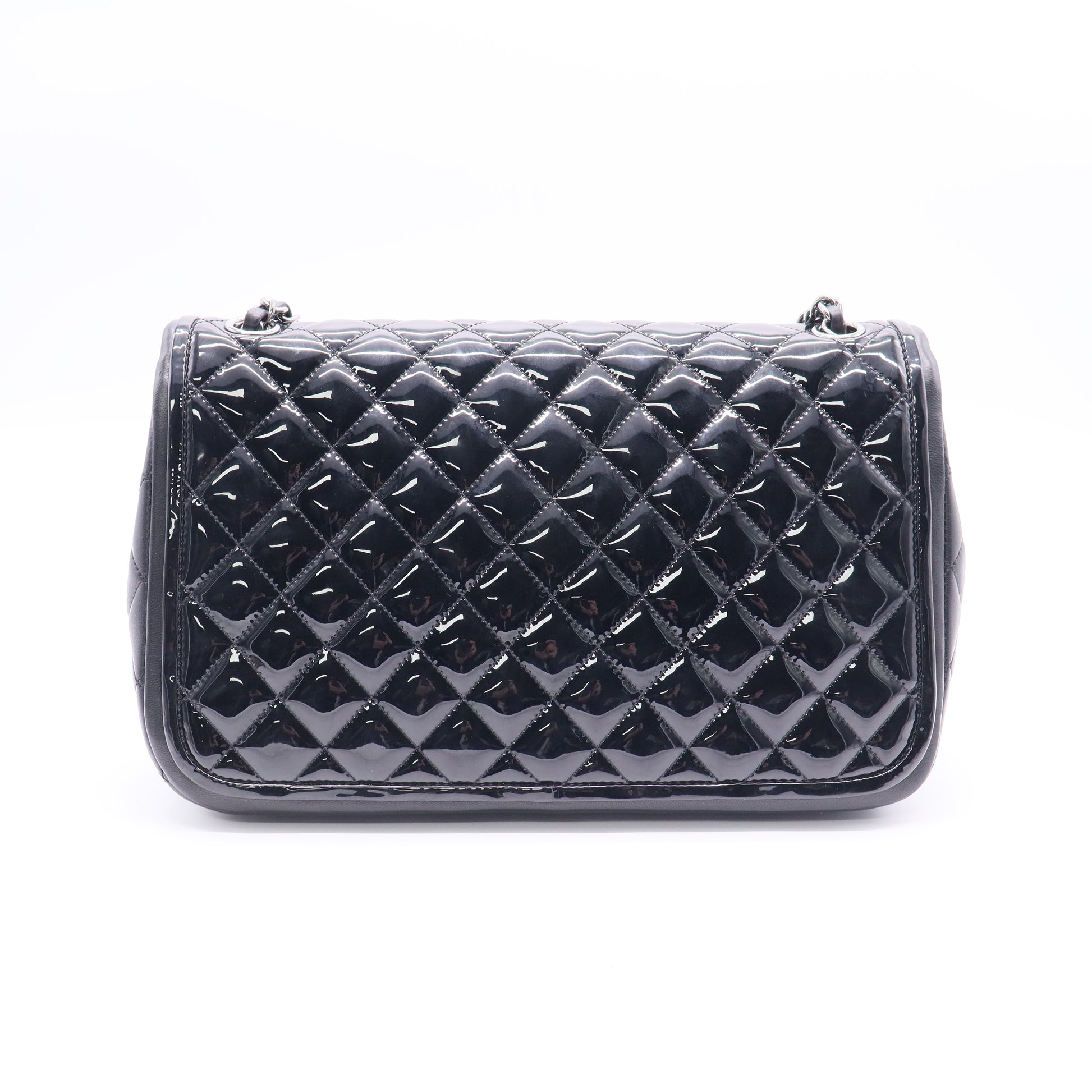 Classic Twist Flap Bag Quilted Patent with Lambskin Jumbo Twins LDJ2575
