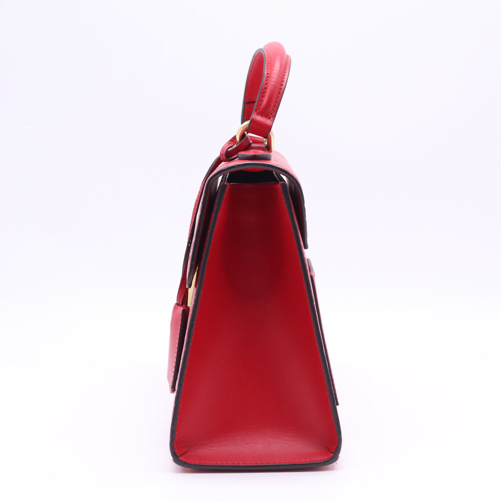 Red Guccissima Leather Padlock Small Top Handle Bag B21829