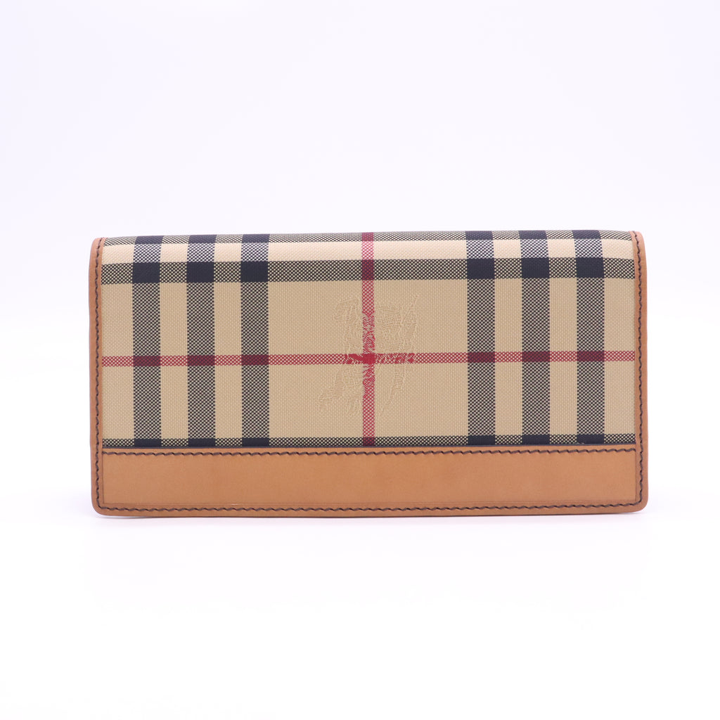 Burberry Tan Haymarket Check Canvas Cavendish Continental Wallet W23486
