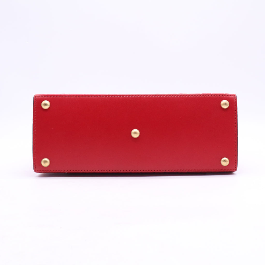 Red Guccissima Leather Padlock Small Top Handle Bag B21829