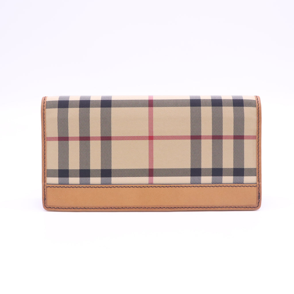 Burberry Tan Haymarket Check Canvas Cavendish Continental Wallet W23486