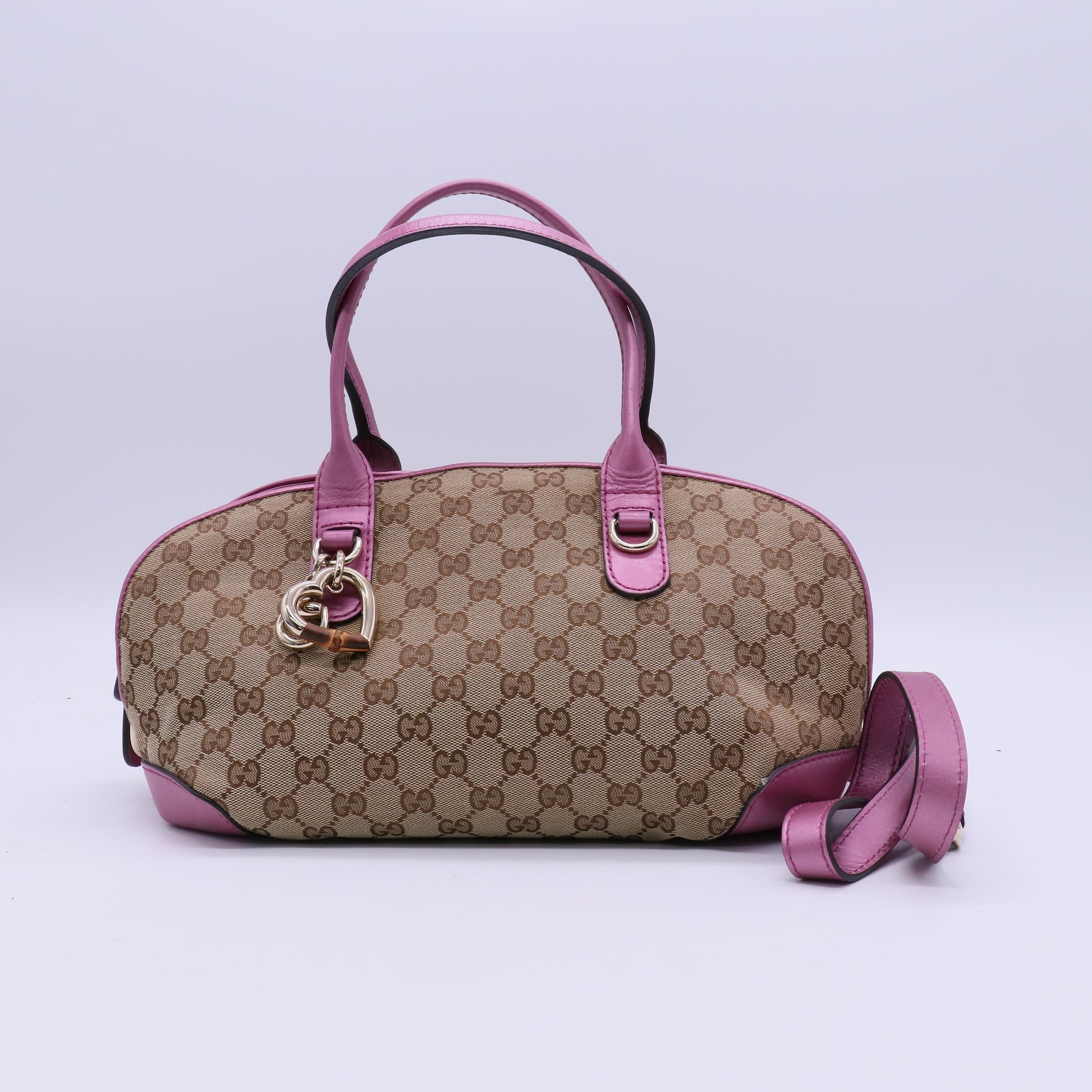 Gucci GG Canvas Heart Bit Charm Bag B21223