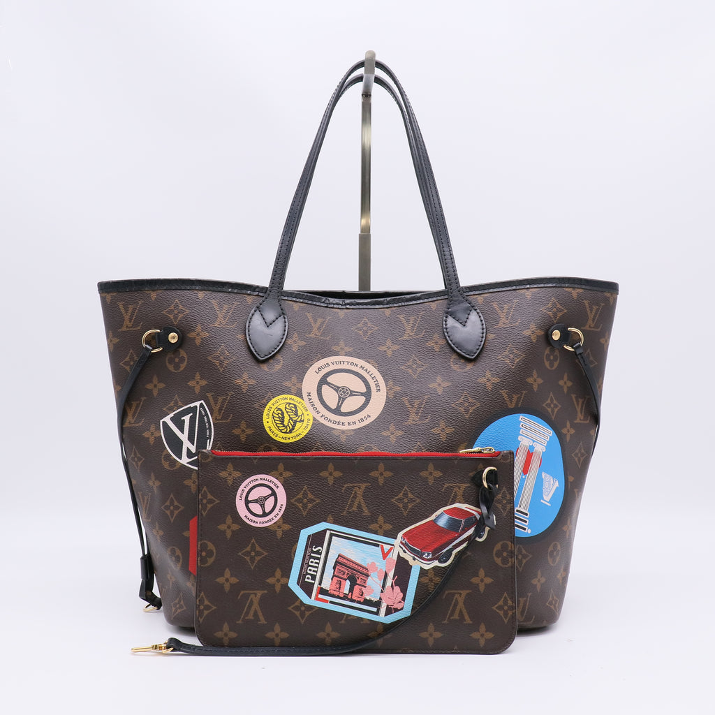 Louis Vuitton Neverfull MM Monogram World Tour Twins B22742