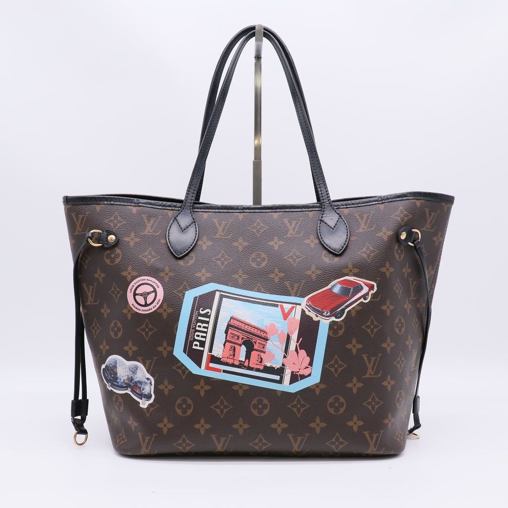 Louis Vuitton Neverfull MM Monogram World Tour Twins B22742