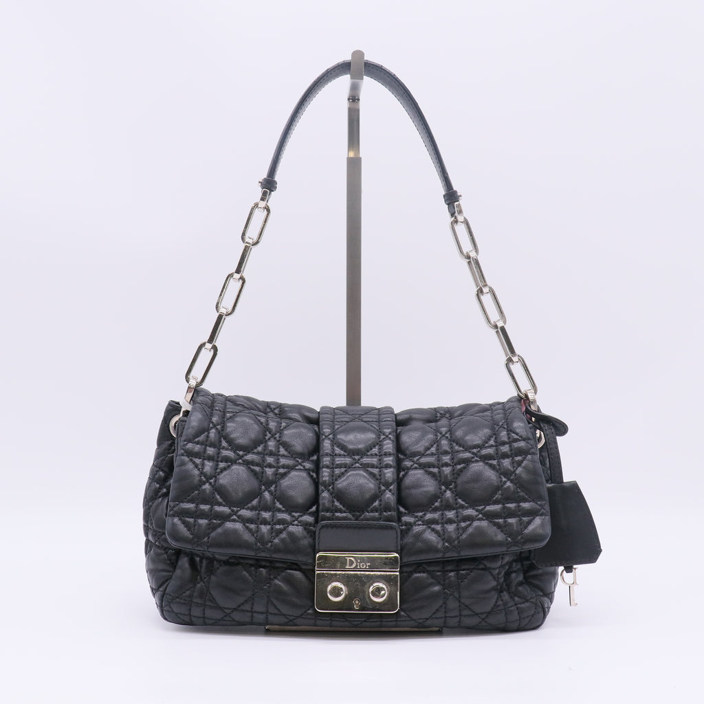 Christian Dior Marine Cannage Quilted Lambskin Leather New Lock Flap Bag Twins LDJ5241
