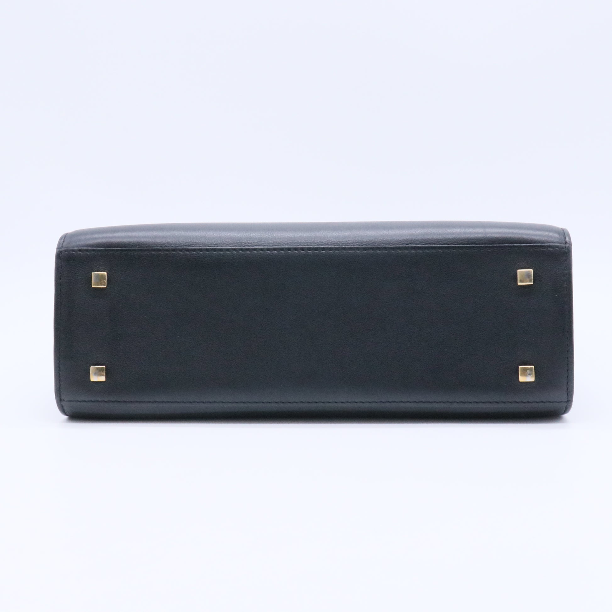 Tempête PM Leather 2Way Handbag in Black Twins