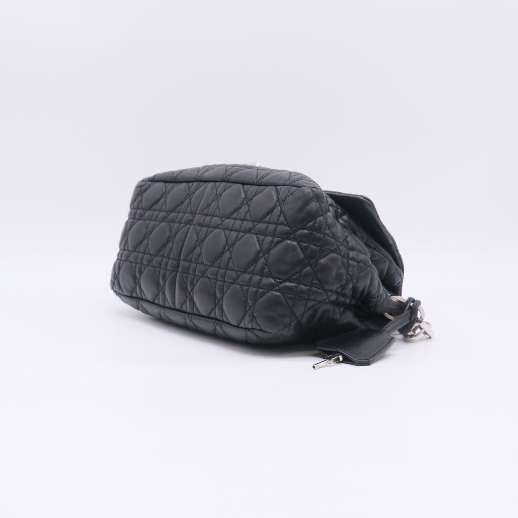 Christian Dior Marine Cannage Quilted Lambskin Leather New Lock Flap Bag Twins LDJ5241