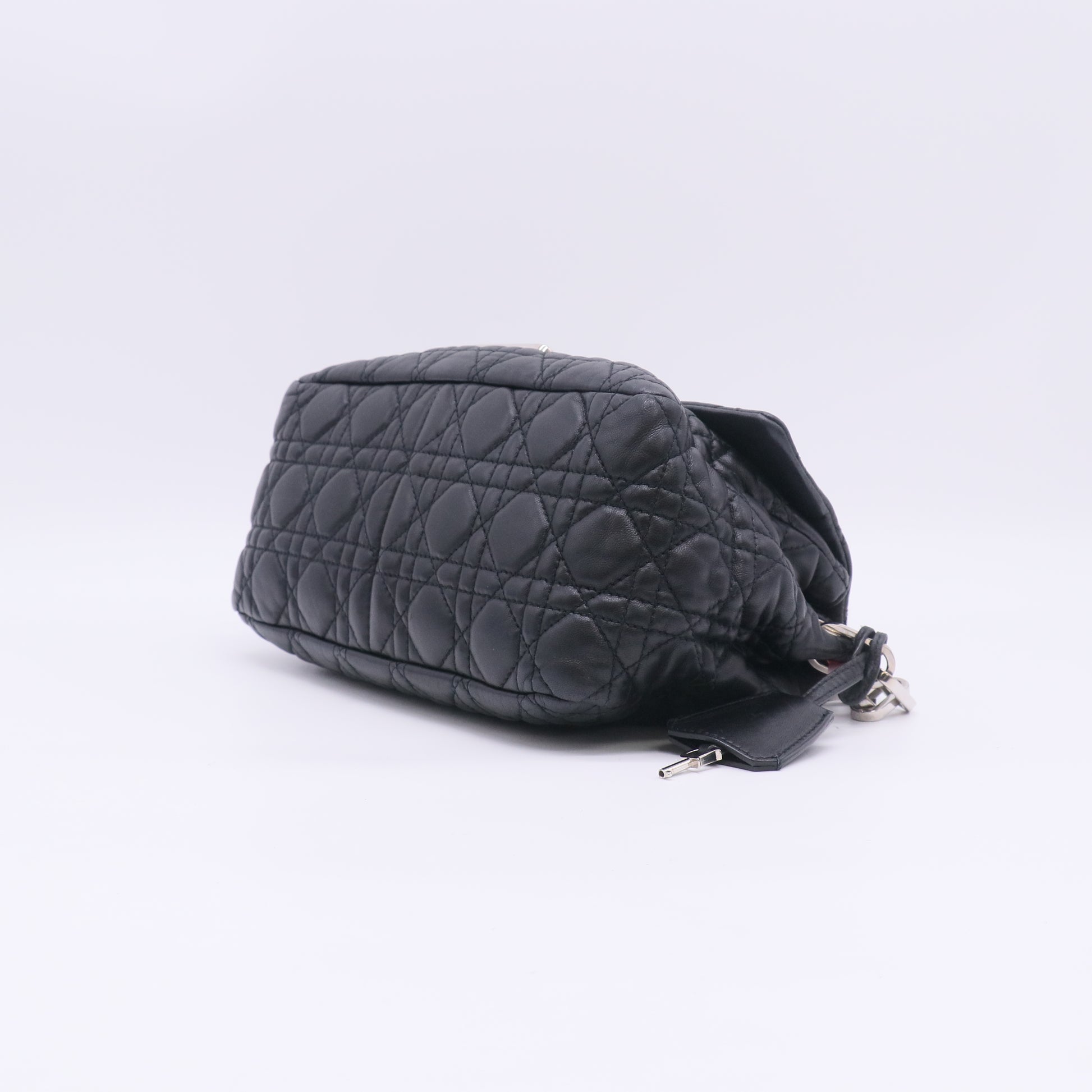 Christian Dior Marine Cannage Quilted Lambskin Leather New Lock Flap Bag Twins LDJ5241
