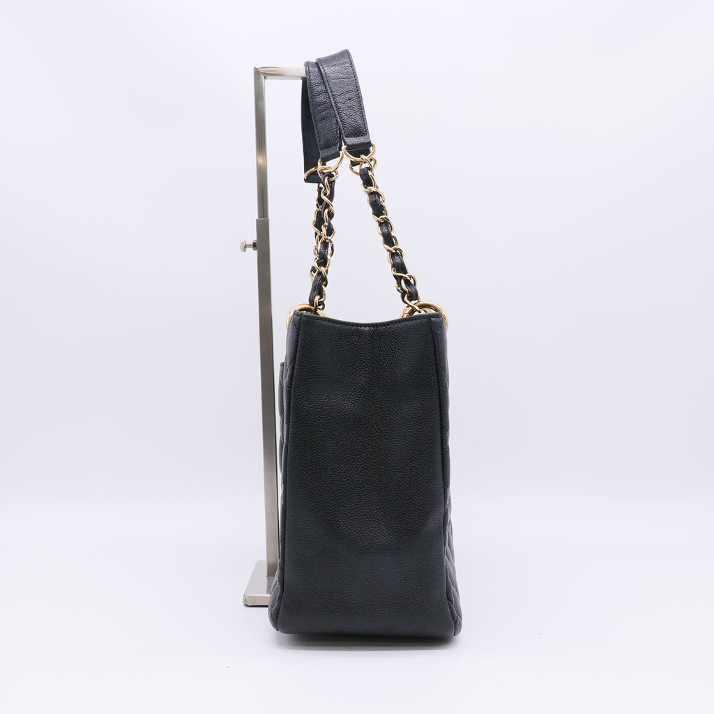 Chanel Black Quilted Caviar Leather Grand Shopping Tote Bag twins B22897