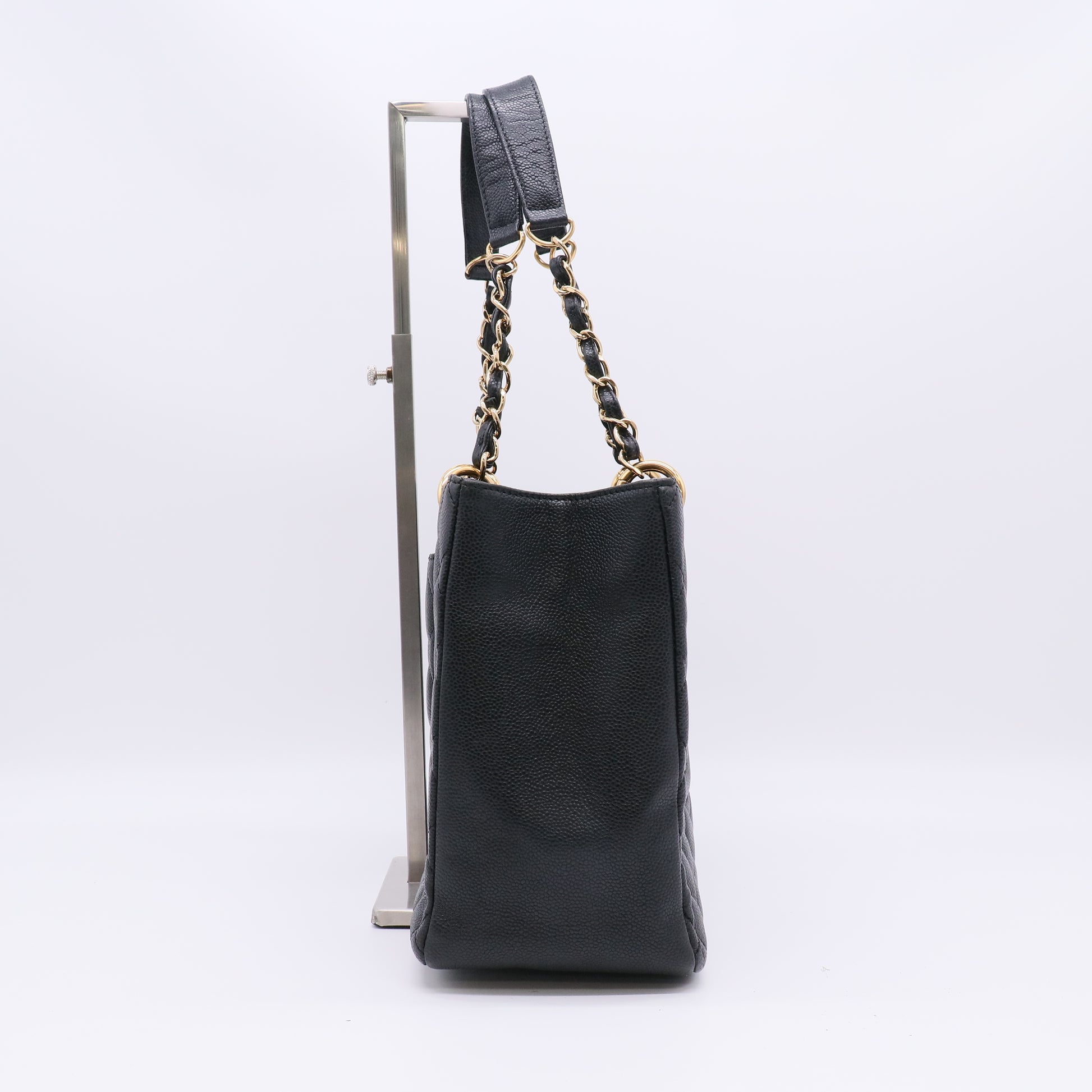 Chanel Black Quilted Caviar Leather Grand Shopping Tote Bag twins B22897