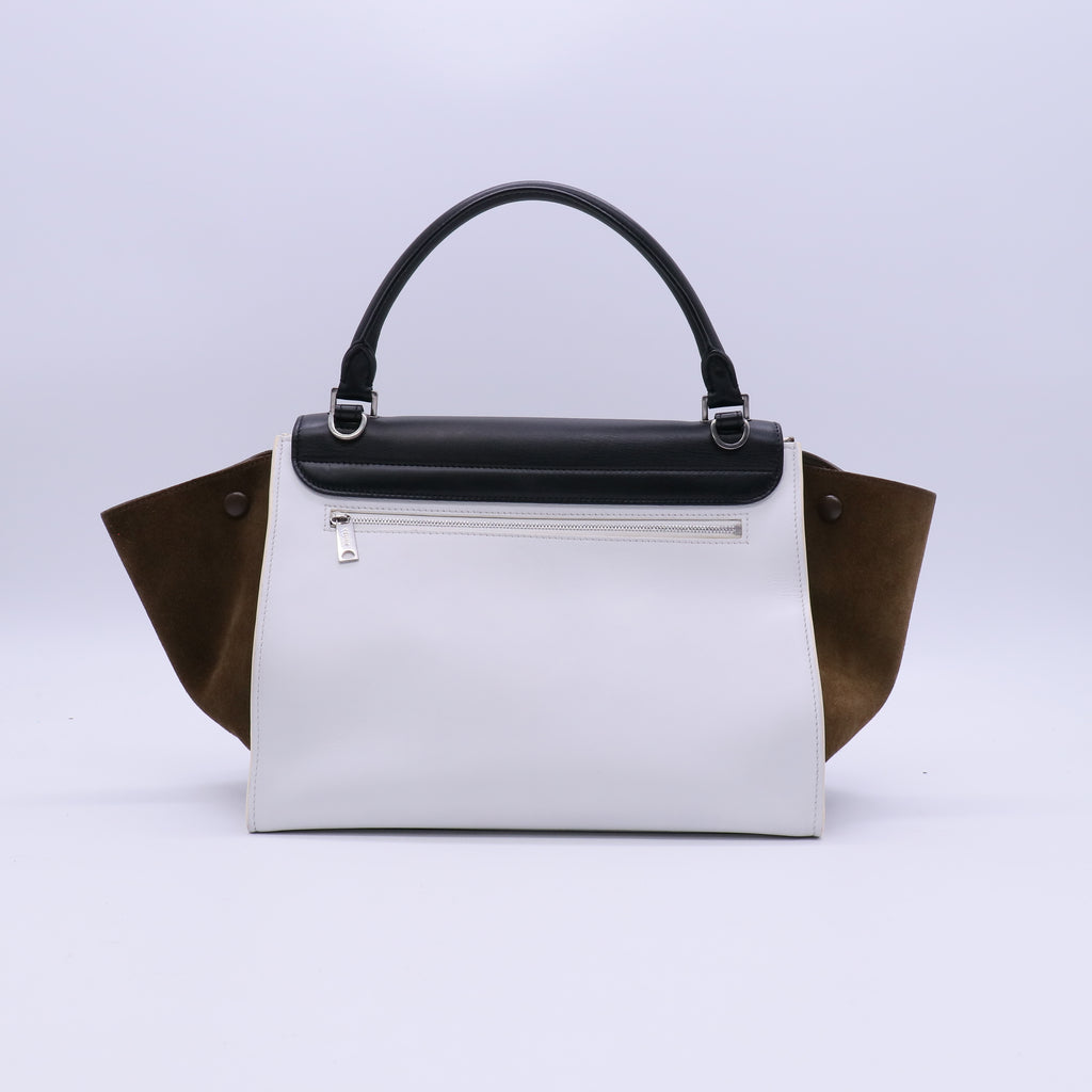 Celine Tri-Color Leather and Velvet Medium Trapeze Bag B21432