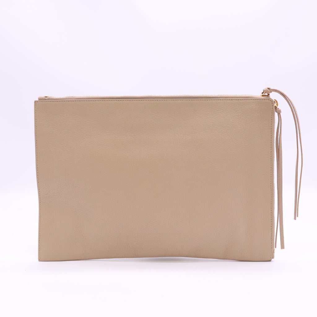 Leather Motocross Metallic Edge Clutch B24716