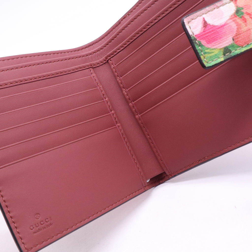 GG Supreme Monogram Blooms French Flap Wallet Beige Multicolor Dry Rose W21169