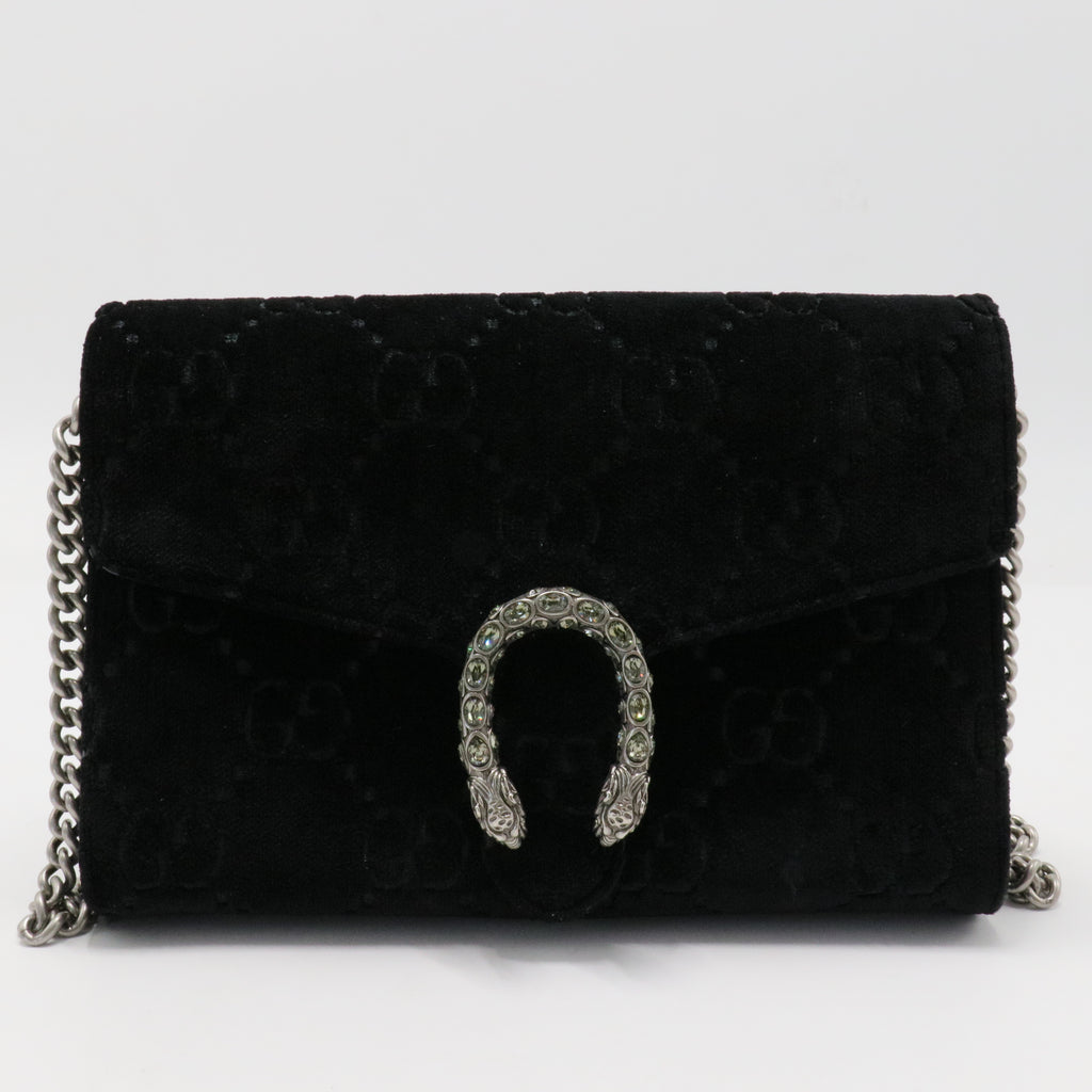 Dionysus Chain Wallet GG Velvet Small