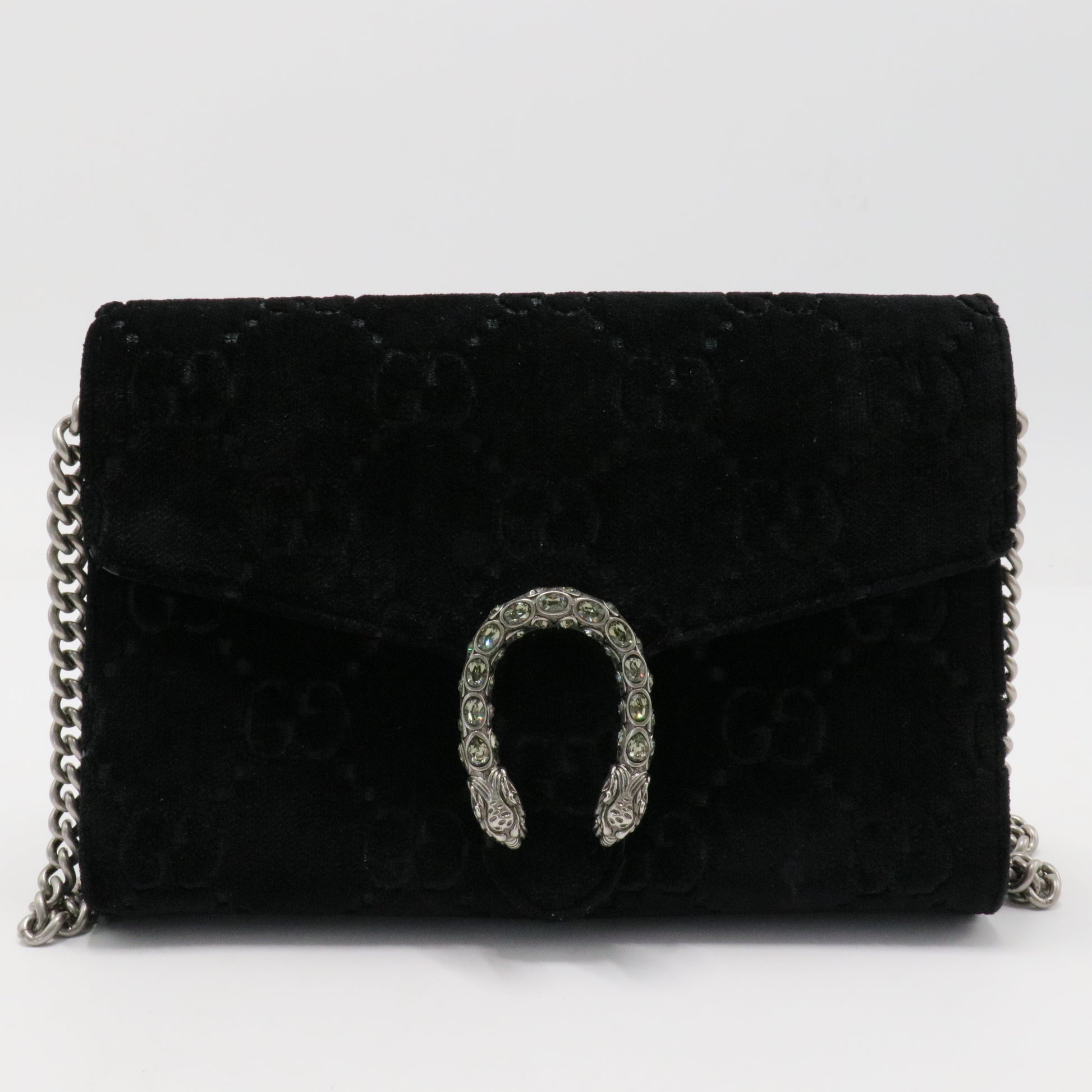 Dionysus Chain Wallet GG Velvet Small