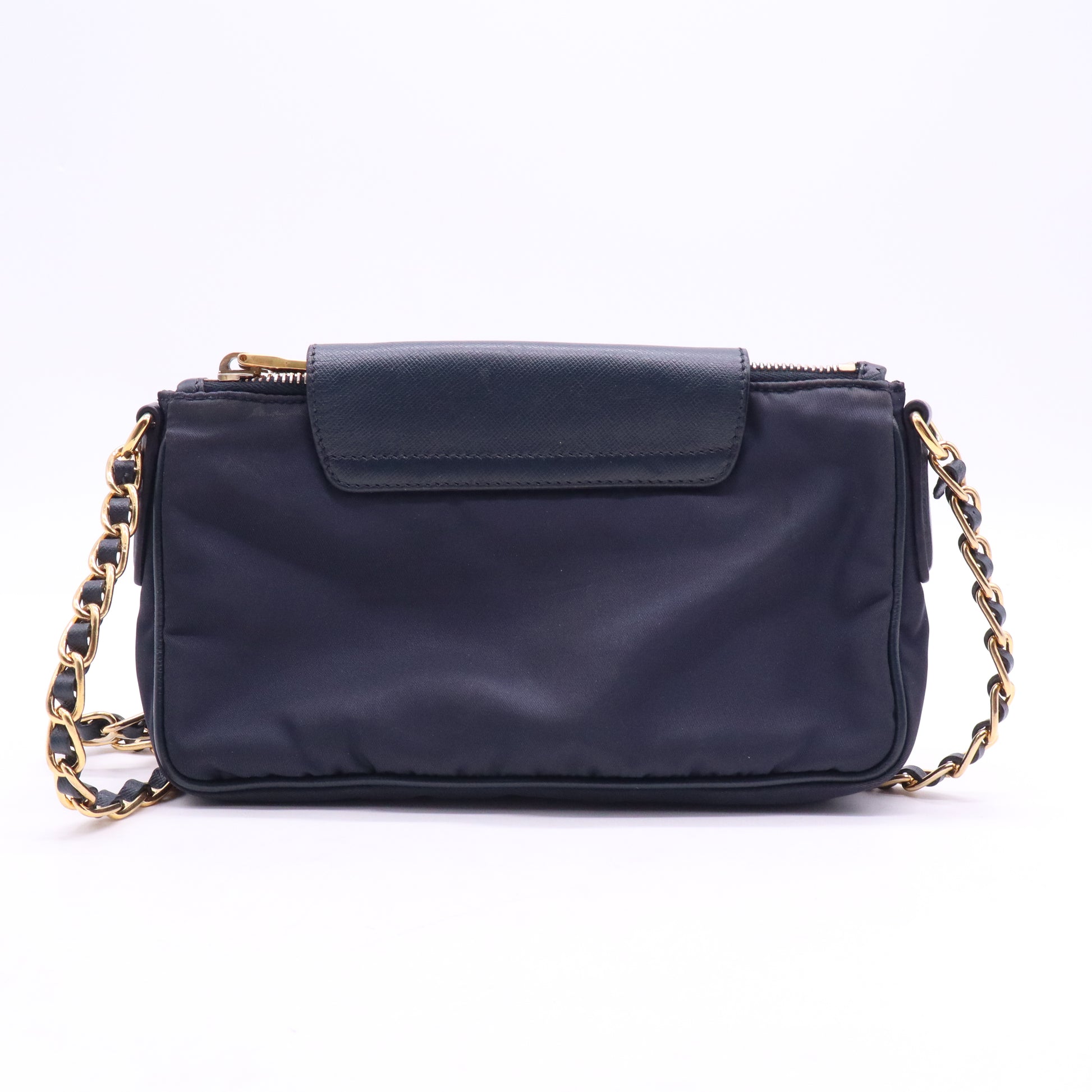 Prada Tessuto Nylon and Saffiano Leather Chain Crossbody Bag B21730
