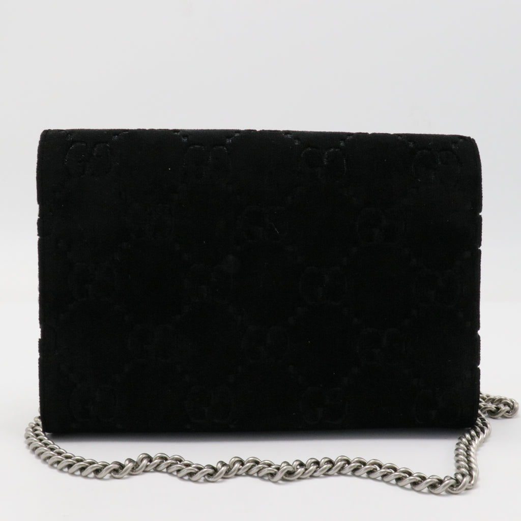 Dionysus Chain Wallet GG Velvet Small