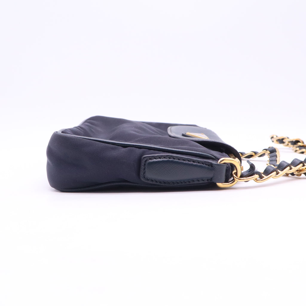 Prada Tessuto Nylon and Saffiano Leather Chain Crossbody Bag B21730