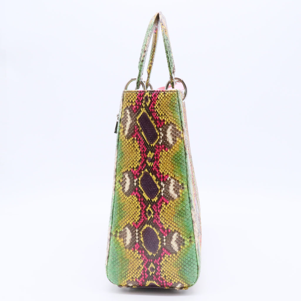 Multicolor Python Lady Dior  Handbag Twins
