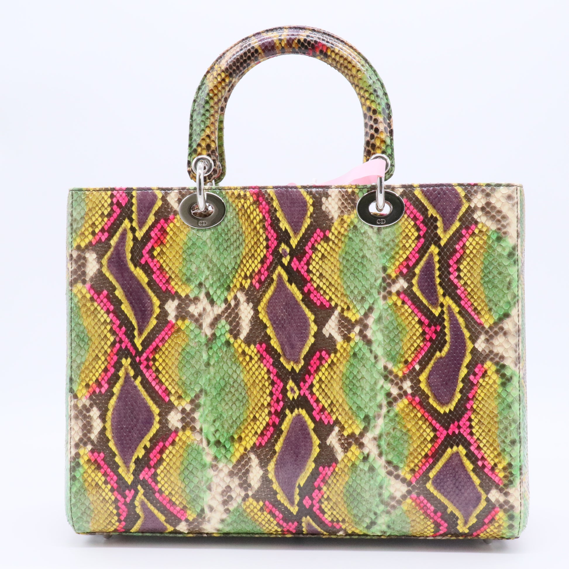 Multicolor Python Lady Dior  Handbag Twins