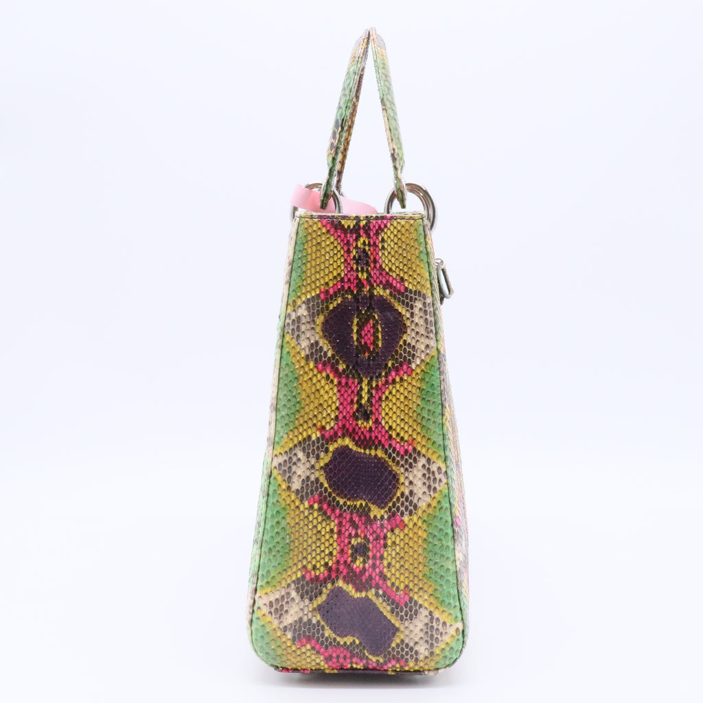 Multicolor Python Lady Dior  Handbag Twins