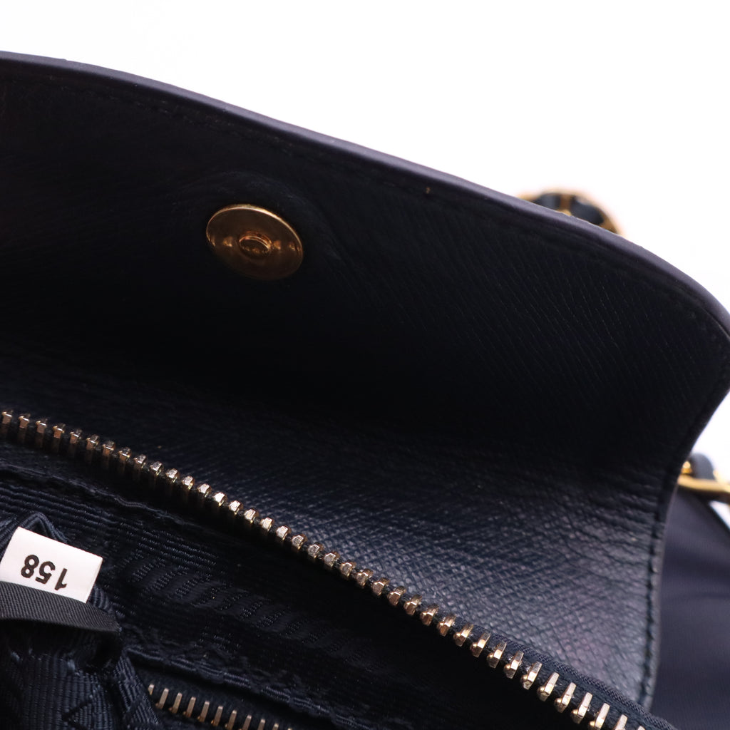 Prada Tessuto Nylon and Saffiano Leather Chain Crossbody Bag B21730