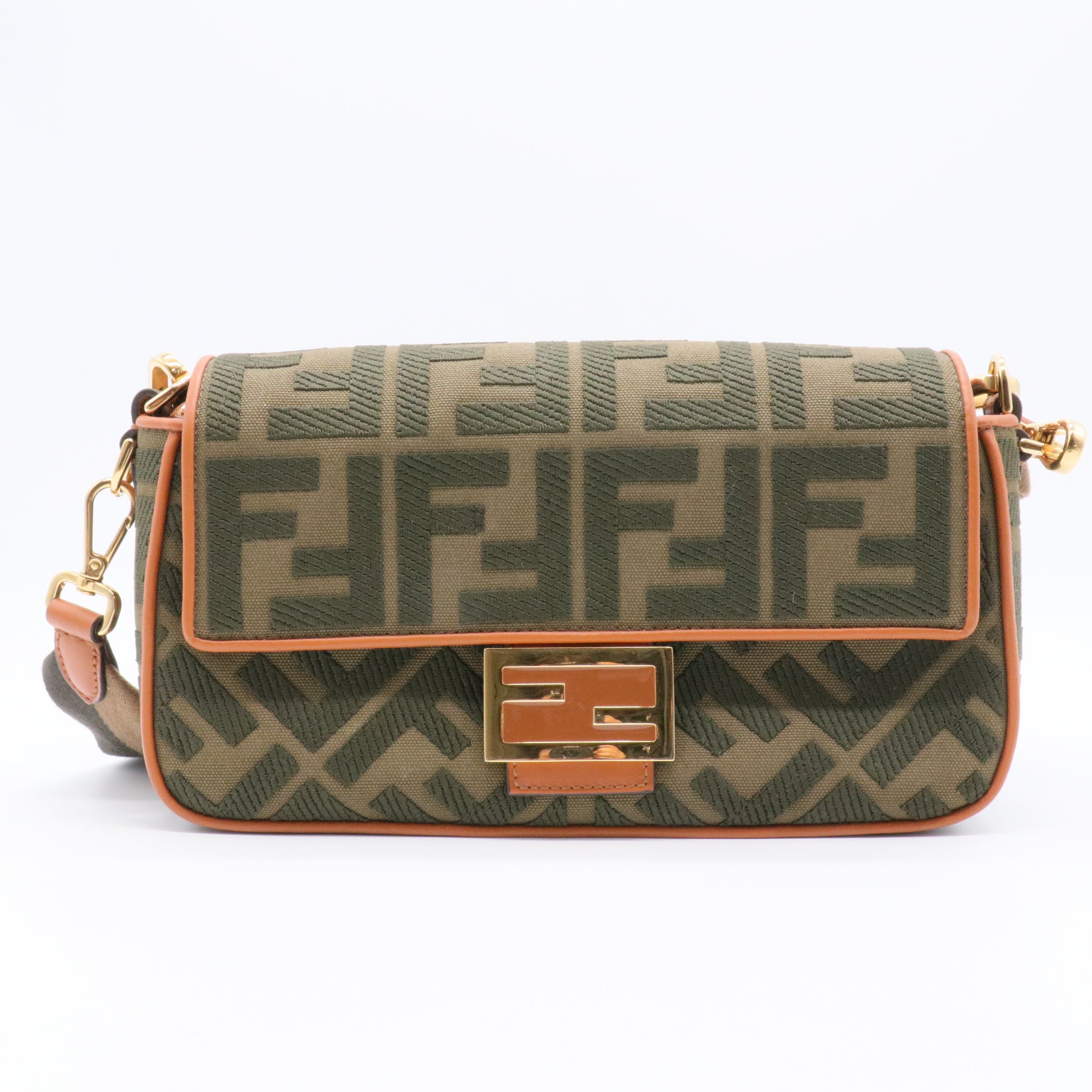 Baguette NM Bag Zucca Embroidered Canvas Medium For Gisel