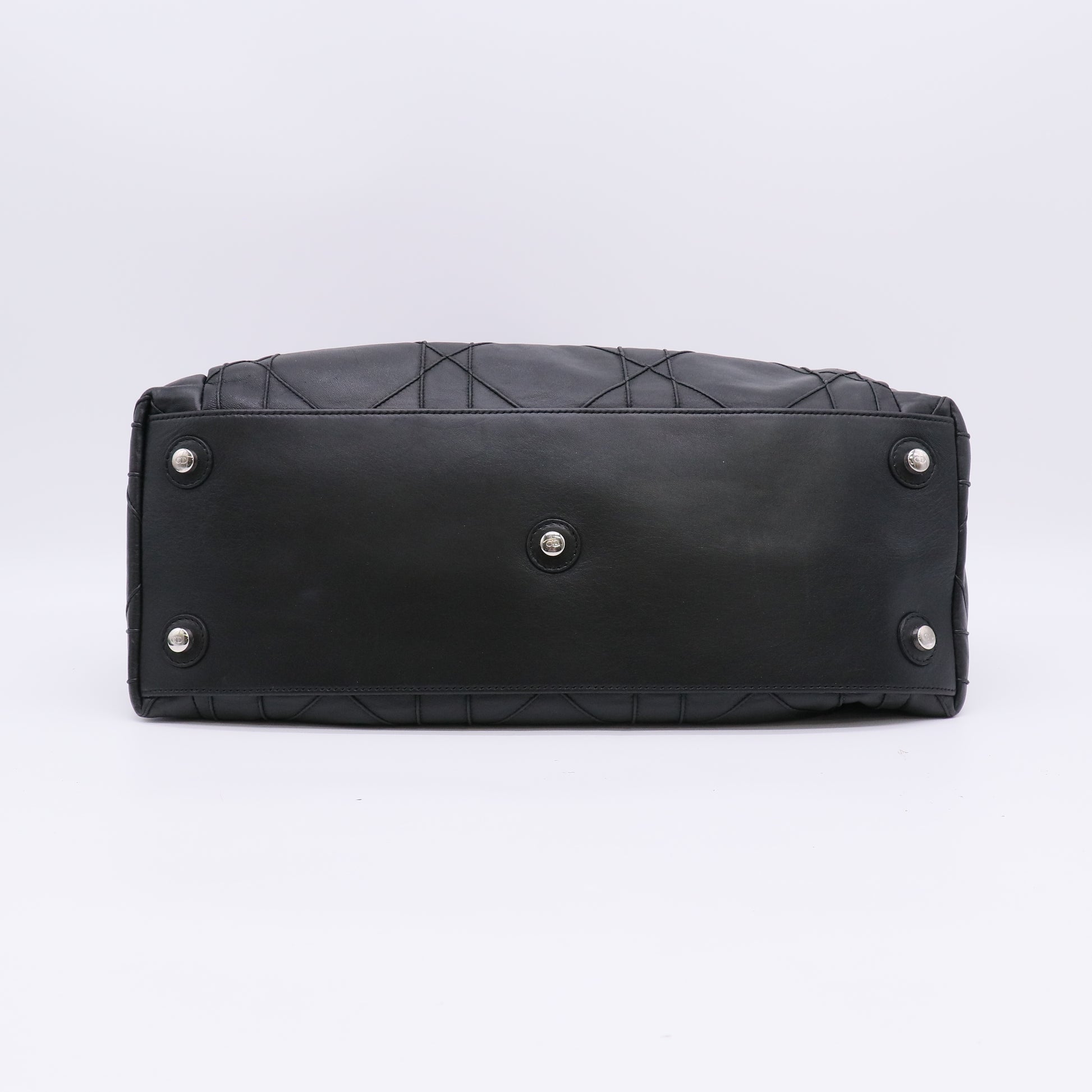 Christian Dior Black Leather Quilted Cannage Le Trente Bag twins B22767