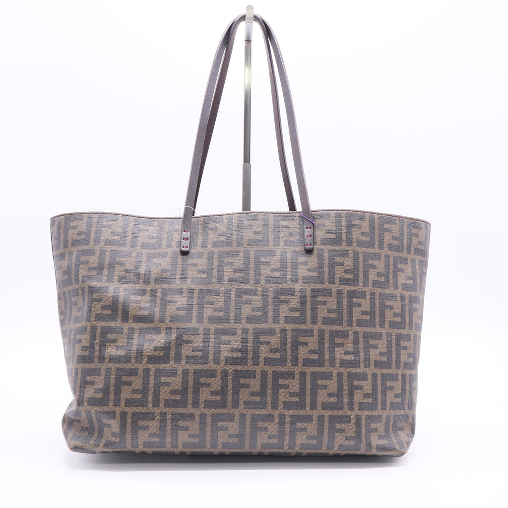 Fendi FF Logo Zucca Canvas Tote Bag Brown Twins LDJ2582
