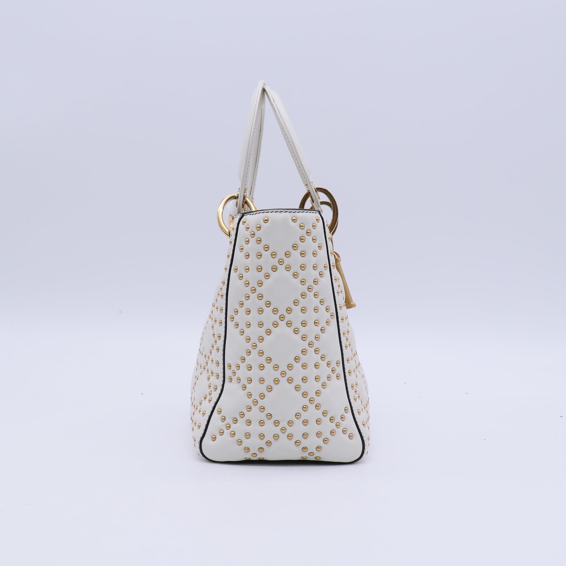 Christian Dior Supple Lady Dior Bag Cannage Studded Lambskin Medium  B21638