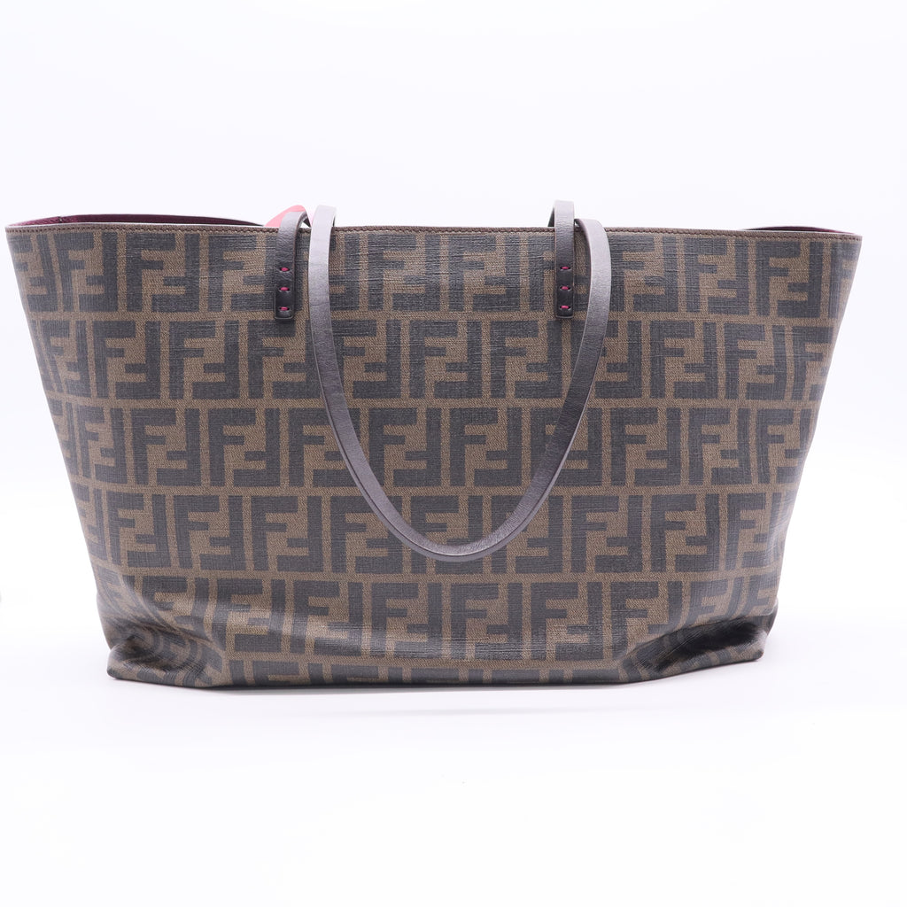 Fendi FF Logo Zucca Canvas Tote Bag Brown Twins LDJ2582