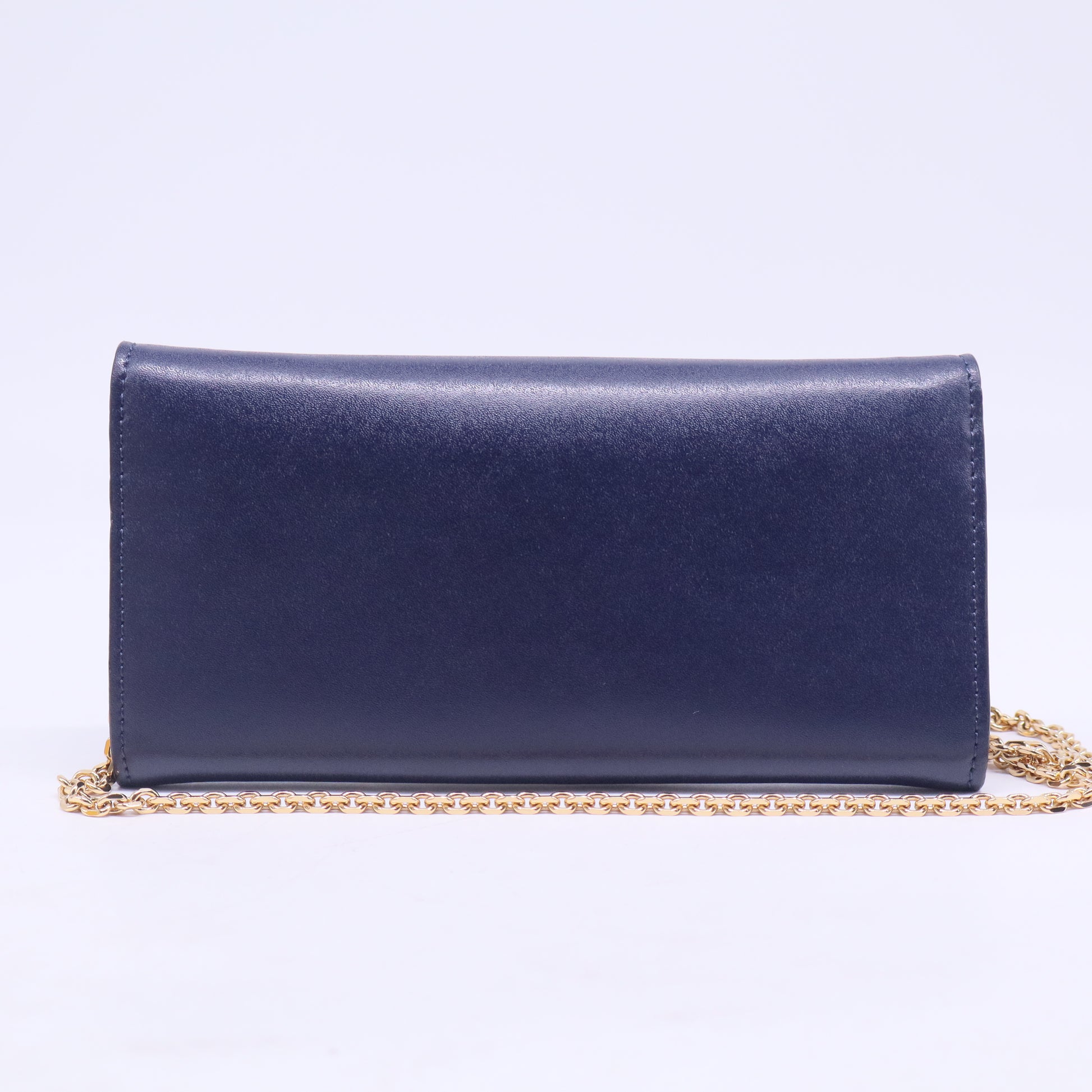Navy Blue Leather Chain Wallet W20561