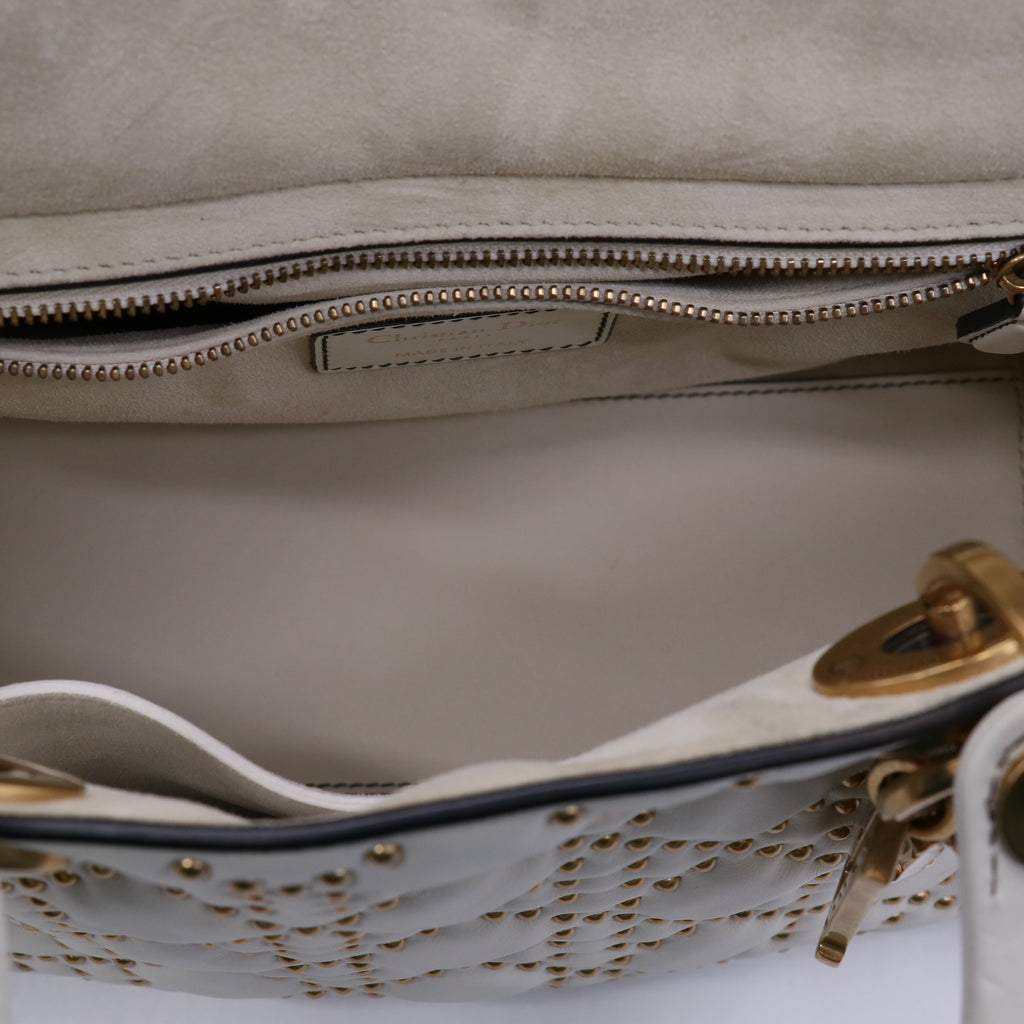 Christian Dior Supple Lady Dior Bag Cannage Studded Lambskin Medium  B21638