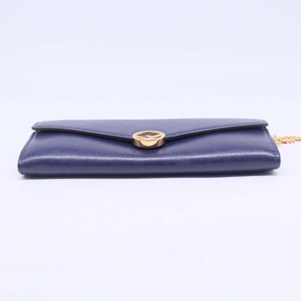 Navy Blue Leather Chain Wallet W20561
