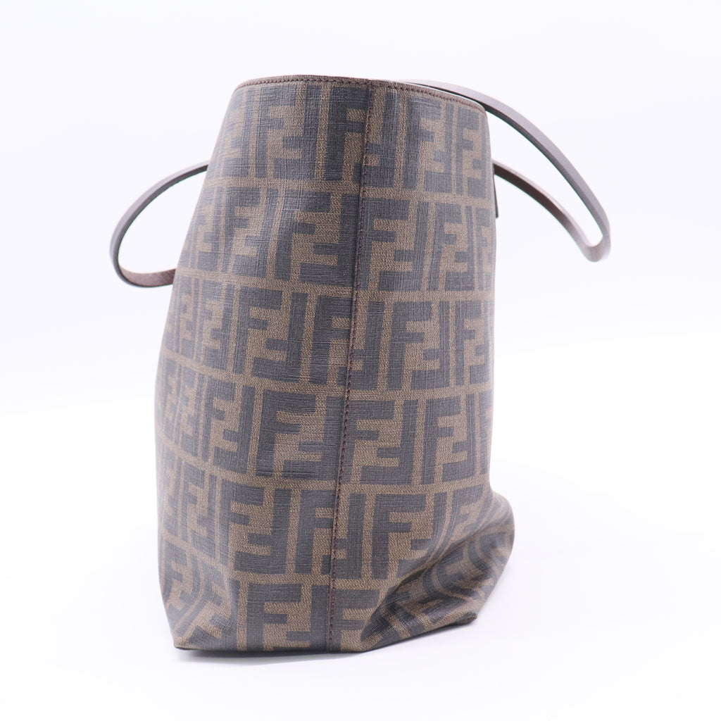 Fendi FF Logo Zucca Canvas Tote Bag Brown Twins LDJ2582